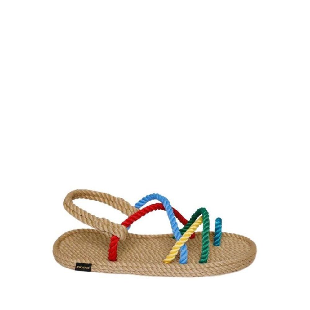 BOHONOMAD Handcrafted Rope Platform Sandals for Women Women BEIGE/MULTI